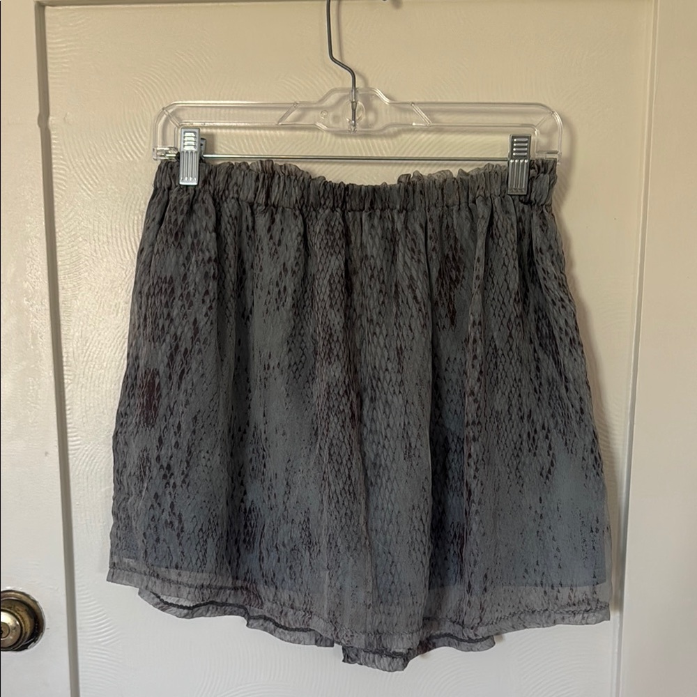 Gray And Brown Patterned Skirt - image 3